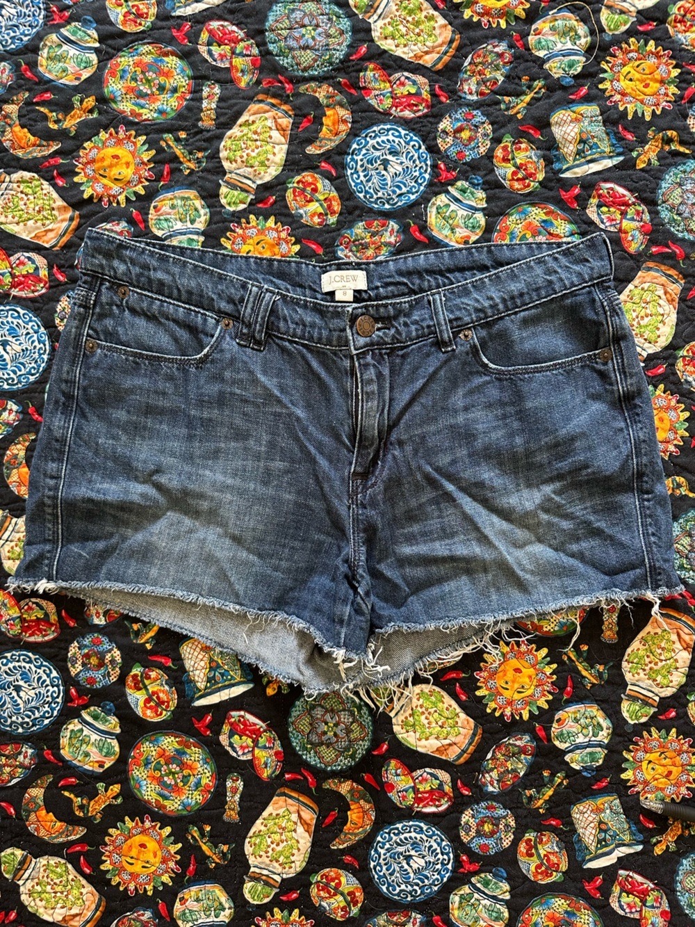 J. Crew Dark Blue Denim Cutoff Shorts EUC